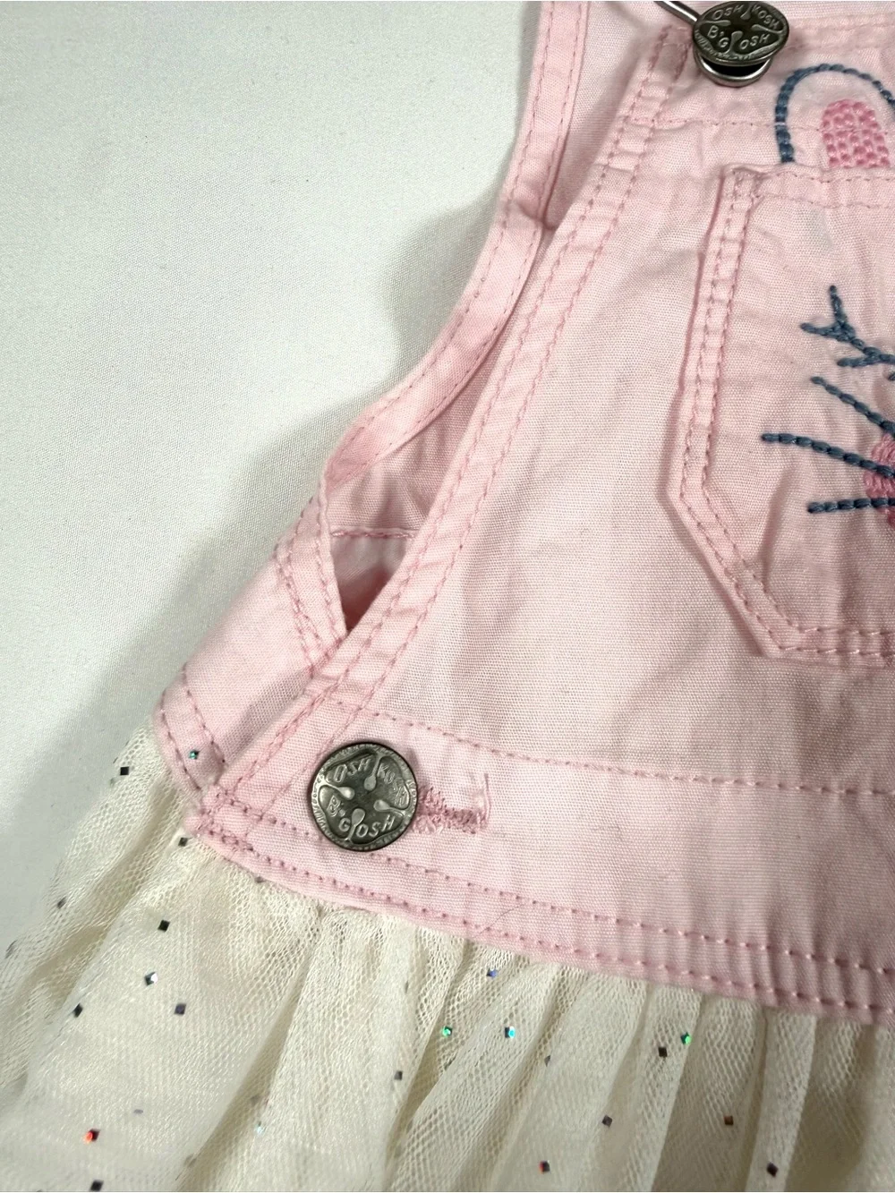 OSHKOSH Girls‎ Bunny Tail Tulle Jumper Dress 2T Easter Cottagecore Balletcore